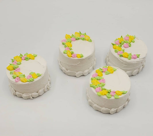 Flowered Spray Bakery Cake for 1:6th Scale Dolls