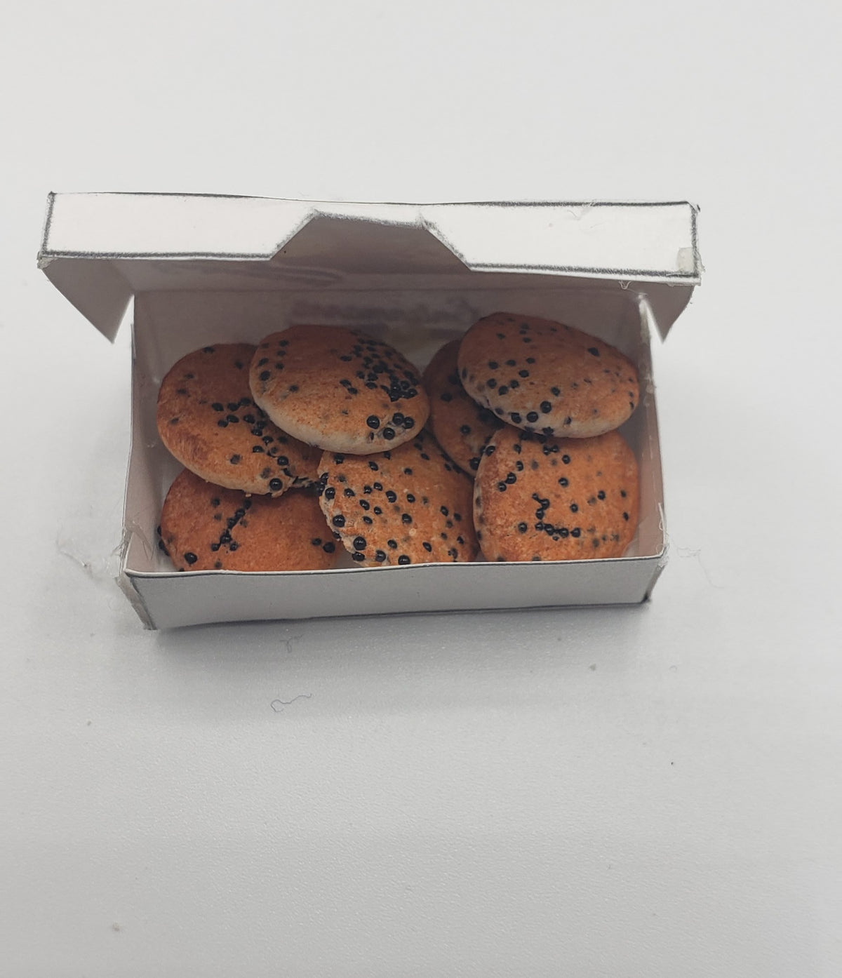 Box of Chef Ginas miniature chocolate chip cookies doll accessory for realistic play