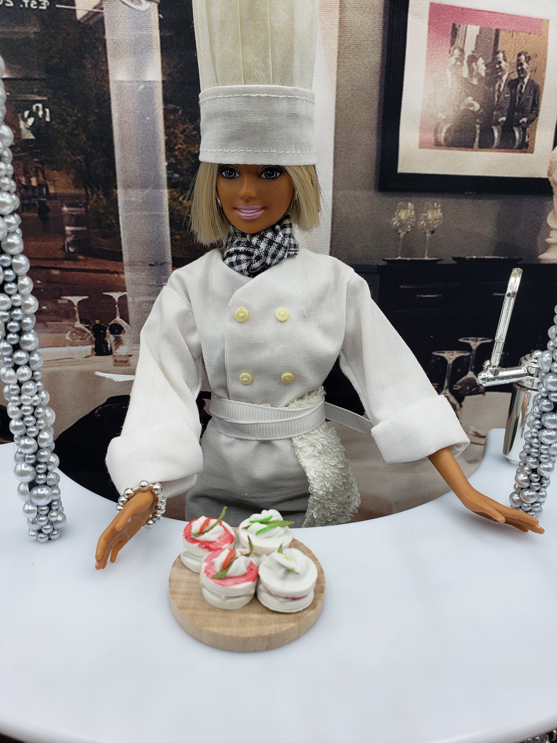 Barbie with tea sandwiches