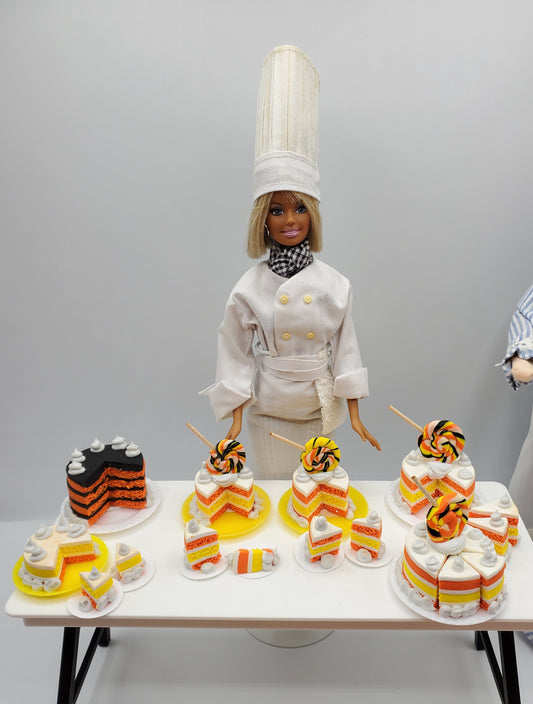 Candy Corn Fall Cakes For Dolls