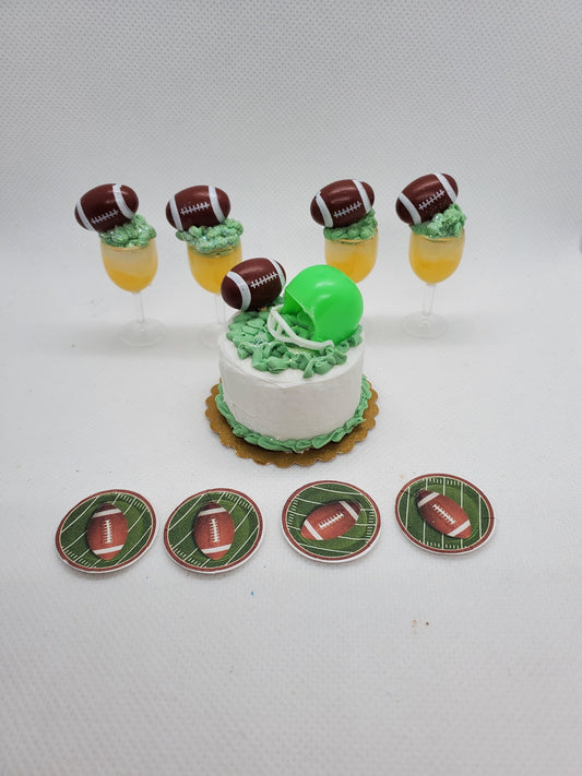 1:6th Scale Football Party Mini Food Set for Fashion Dolls