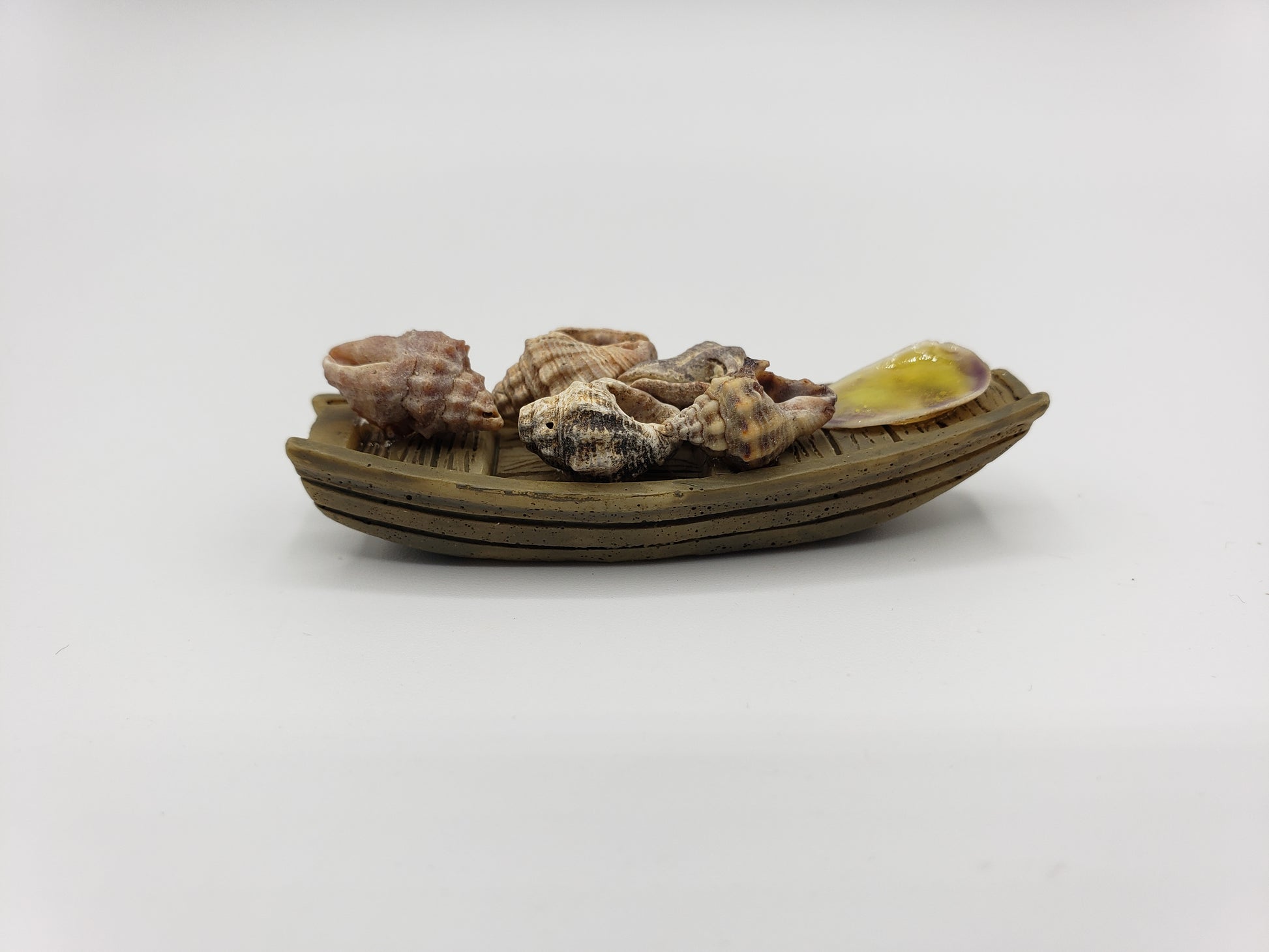 Chef Gina's Mini Food doll sized conk appetizers displayed on a miniature wooden serving dish