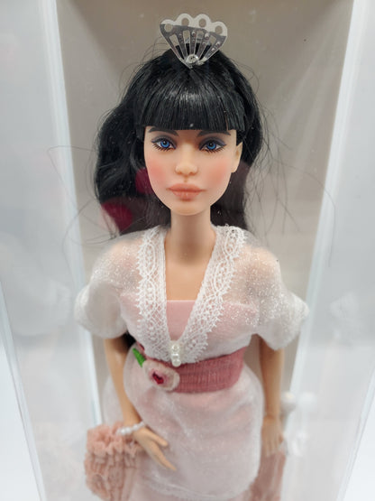 Grant A Wish Barbie doll Angie Gill wearing a white lace dress and silver tiara accessory
