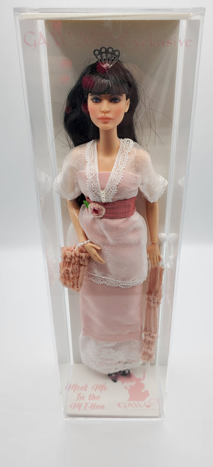 Grant A Wish Barbie doll Angie Gill dressed in pink with lace details and accessories in clear display box