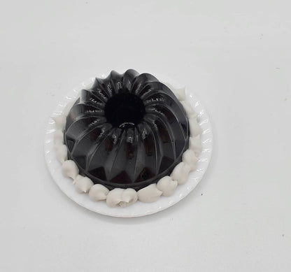 Black jello mold from Chef Gina's Mini Food perfect for dollhouse accessory displays