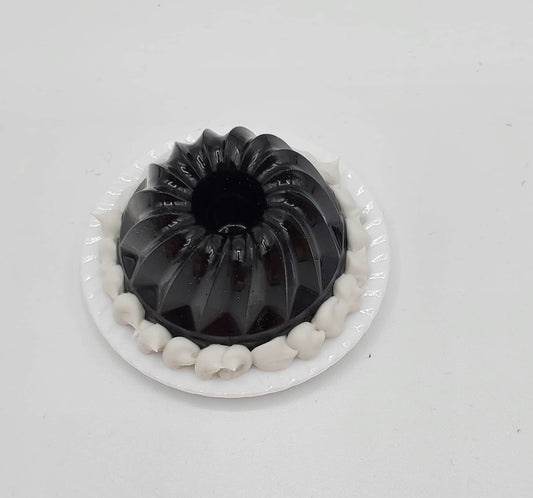 Black jello mold from Chef Gina's Mini Food perfect for dollhouse accessory displays
