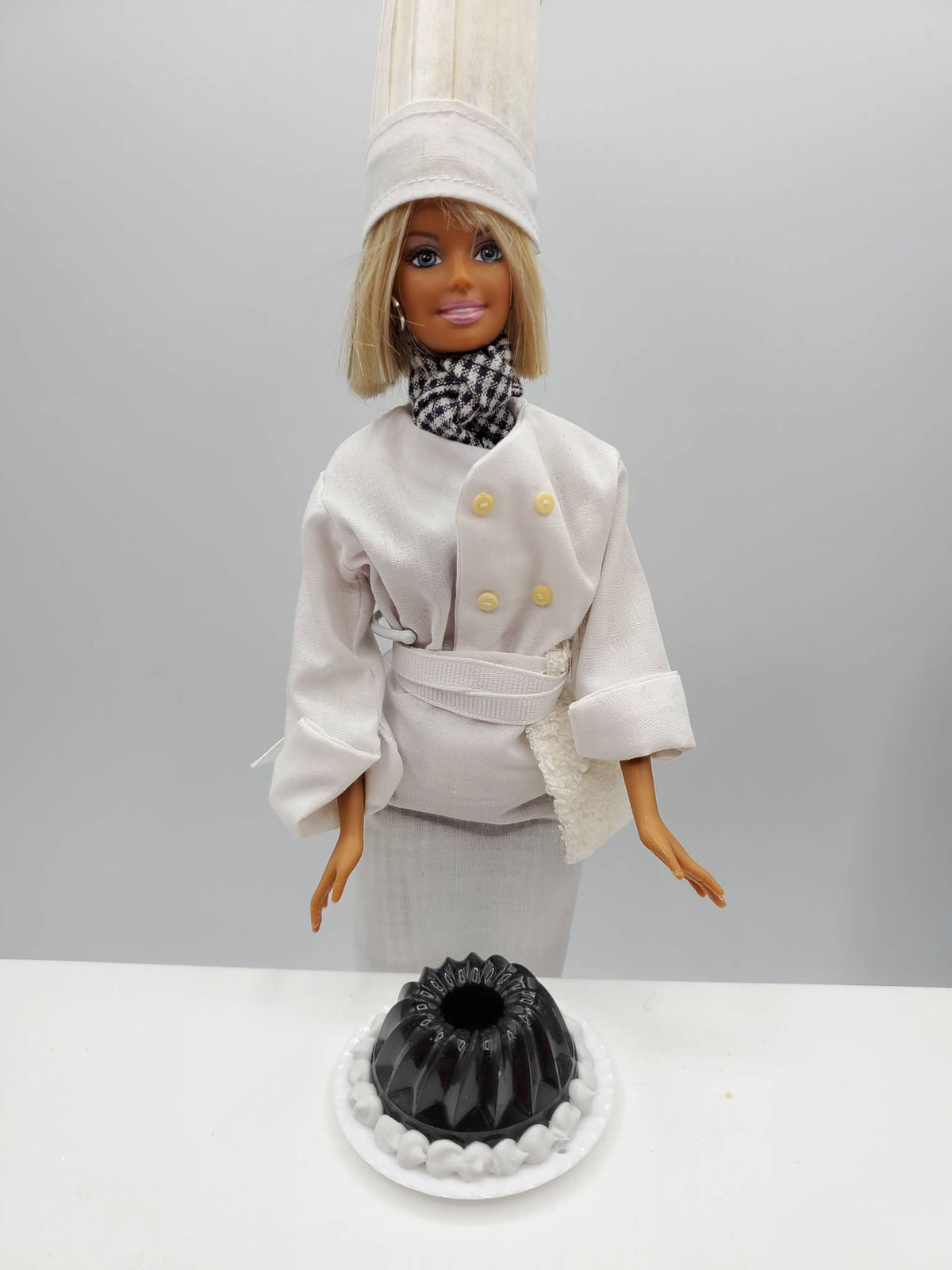 Chef Gina Doll in White Chef Outfit with Jello Mold Accessory for Mini Food Play