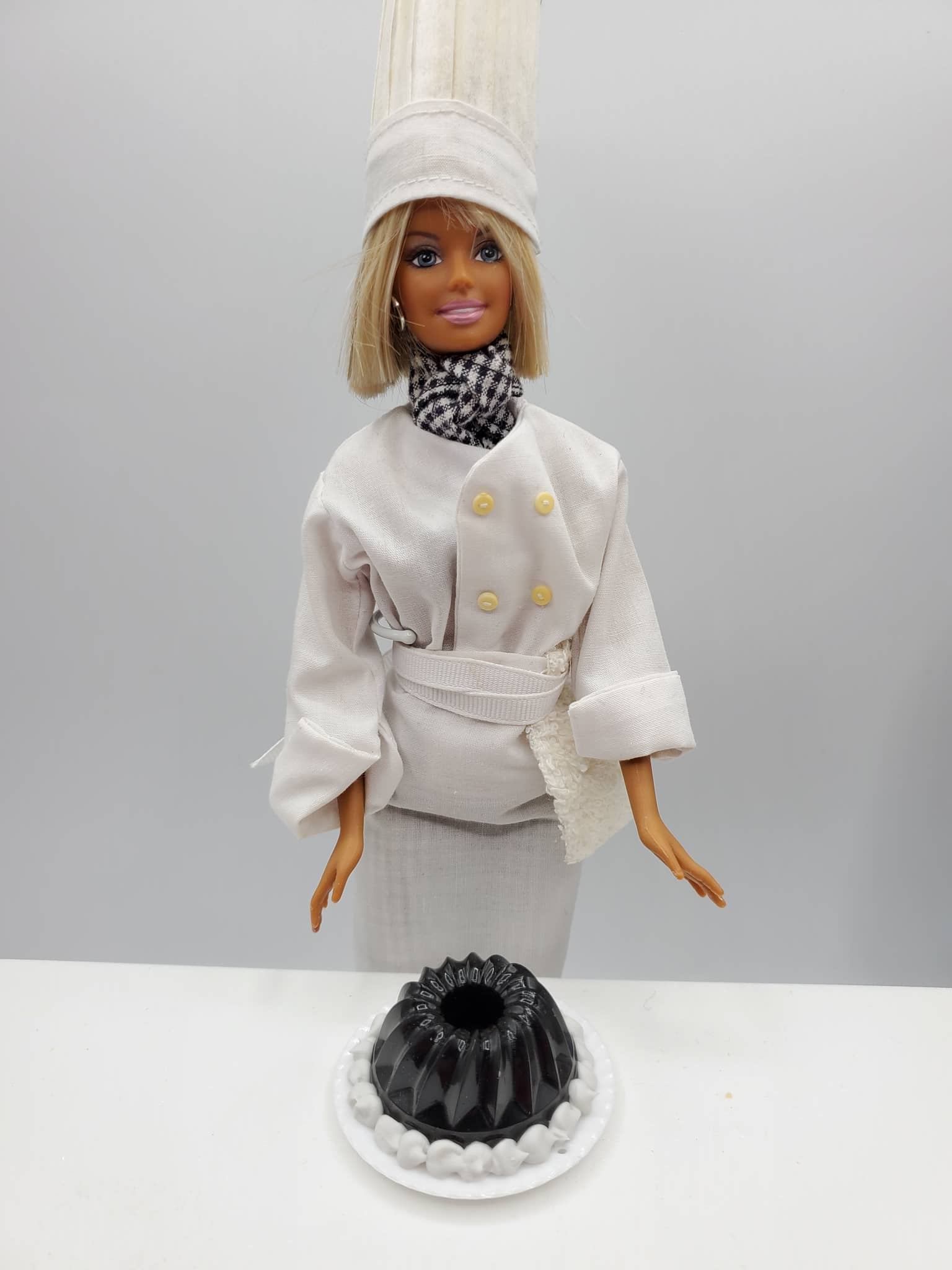 Chef Gina Doll in White Chef Outfit with Jello Mold Accessory for Mini Food Play