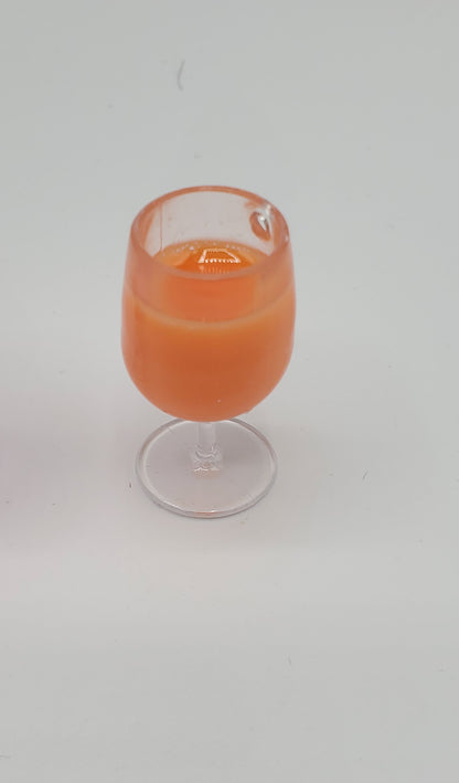 Chef Gina's miniature orange wine 1:4th Scale doll accessory with detailed translucent orange liquid