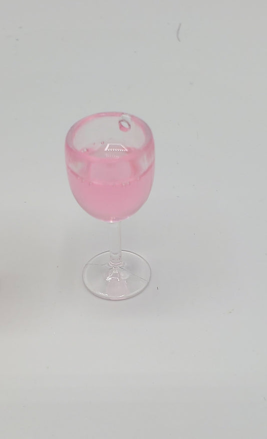 Miniature pink wine glass for dolls from Chef Gina's Mini Food doll accessories