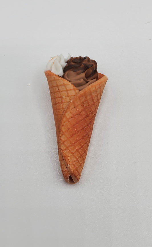 Chef Gina's® miniature waffle cone ice creams with chocolate and vanilla swirled soft serve