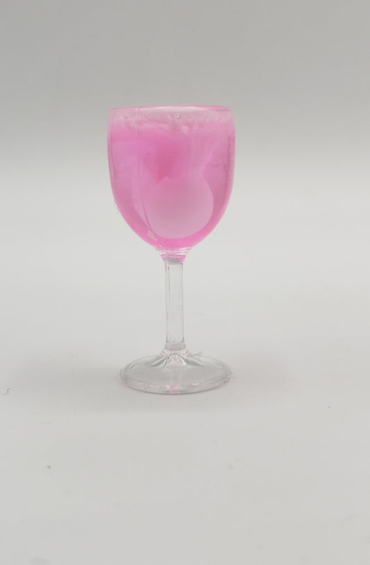 Chef Gina's one sixth scale party punch miniature pink drink in clear glass for doll accessories