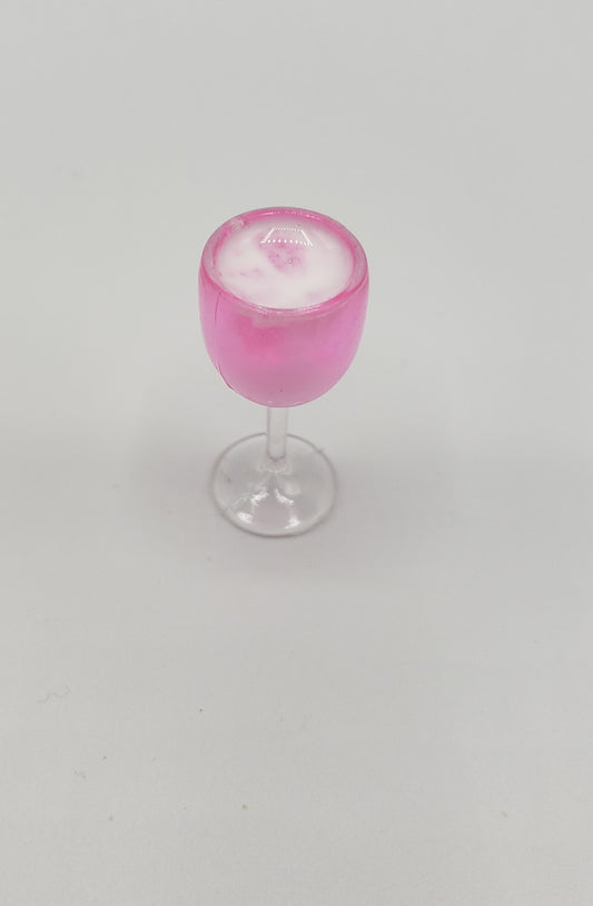 Chef Gina's one sixth scale party punch miniature doll accessory in a pink glass