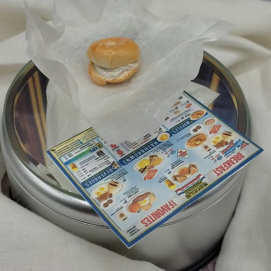 Miniature Bagel with Cream Cheese for Barbie