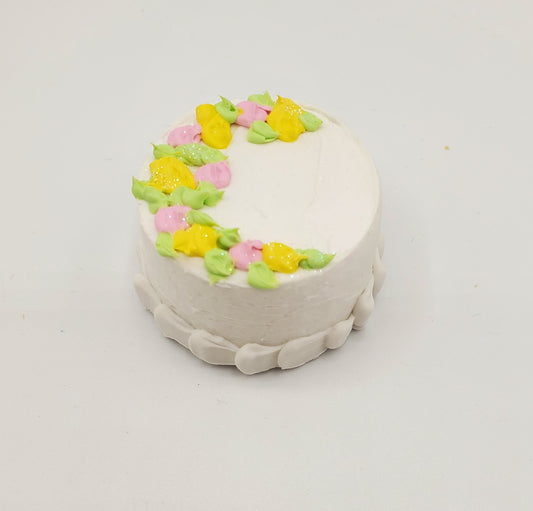 Flowered Spray Bakery Cake for 1:6th Scale Dolls