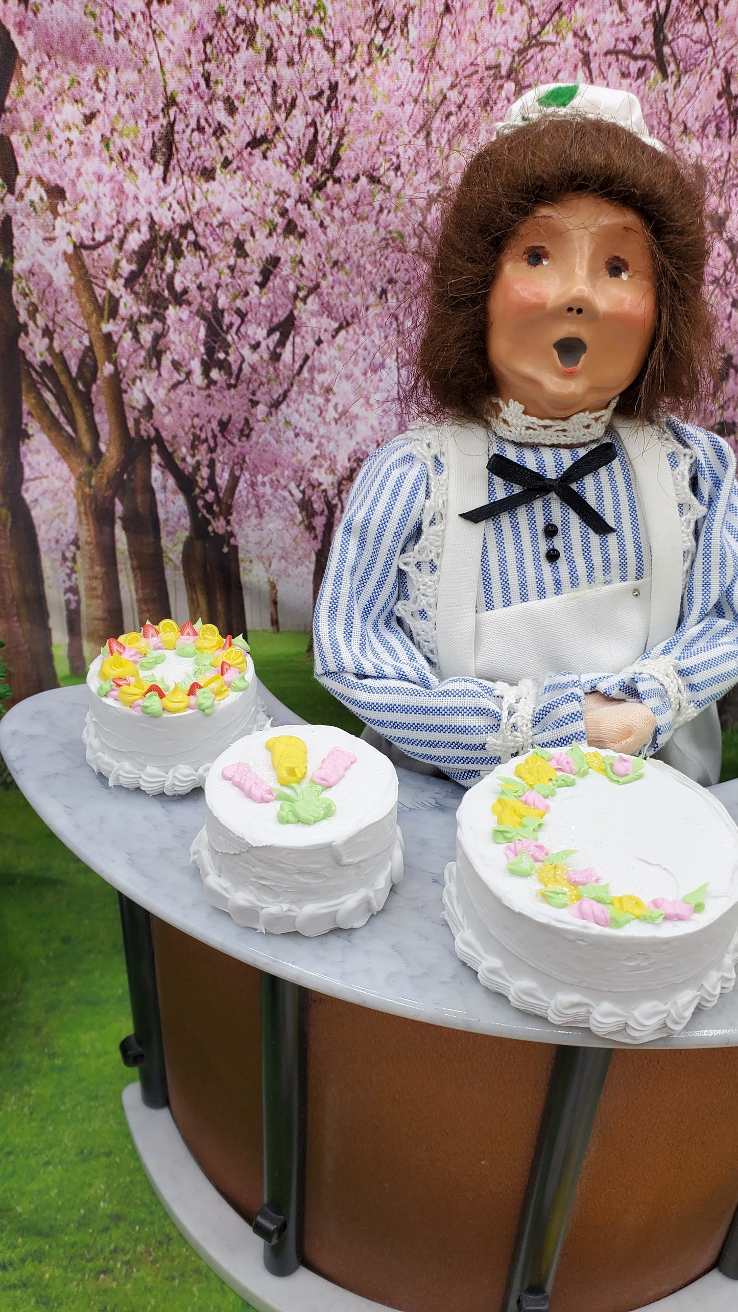Three Flowered Cake Miniature Food For Fashion Dolls