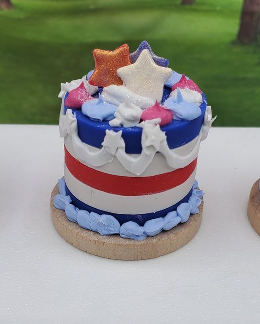 July 4th Mini Cakes 1:6th and 1:12 for Dolls