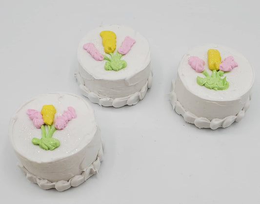 Three Flowered Cake Miniature Food For Fashion Dolls