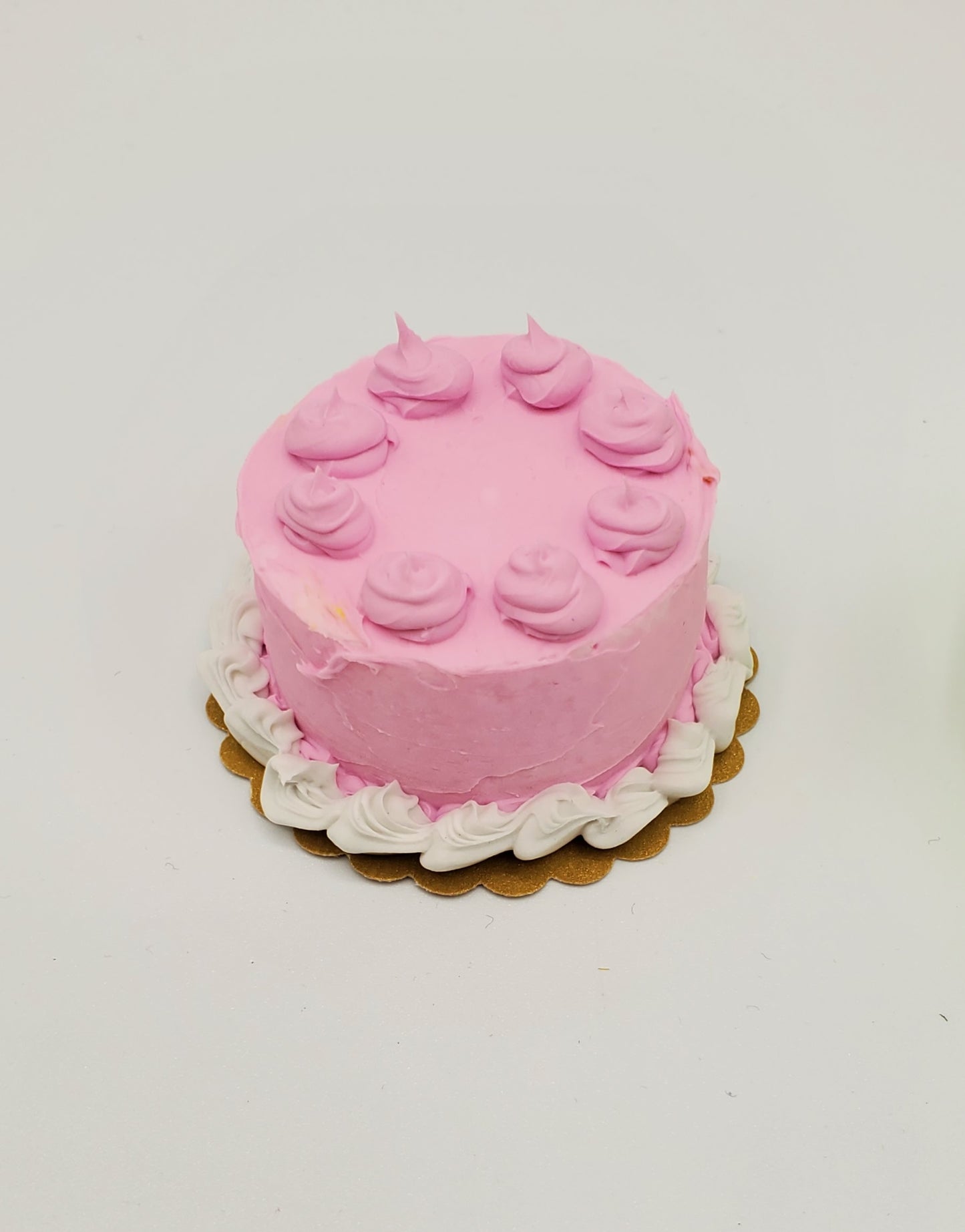 Pink and White Strawberry Basic Cake Miniatures for Fashion Dolls