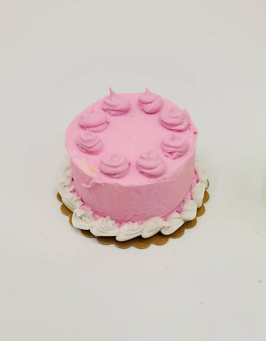 Pink and White Strawberry Basic Cake Miniatures for Fashion Dolls