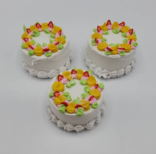 Strawberry Lemonade Mini Cakes For 1:6th Scale Dolls