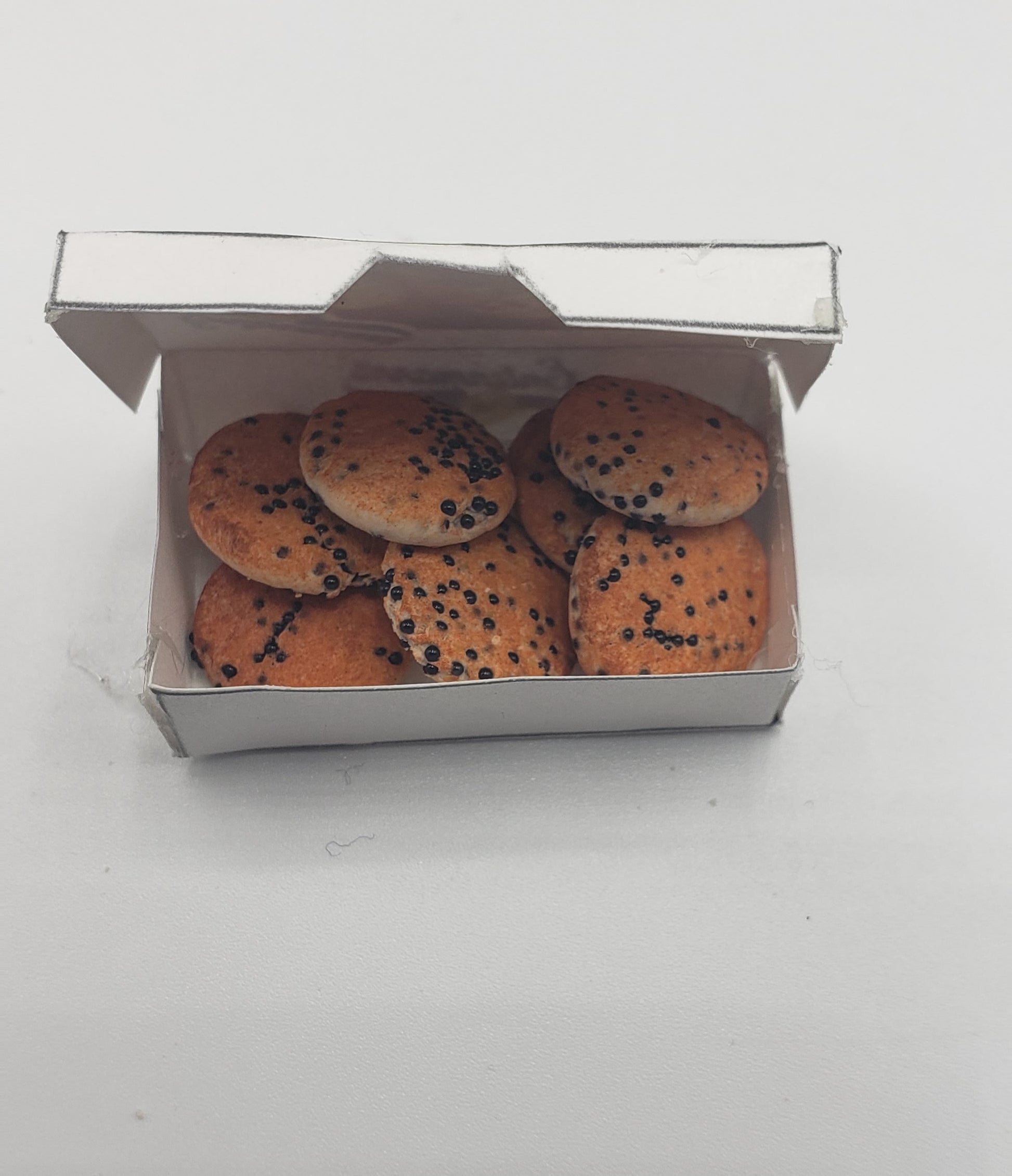 Box of Chef Ginas miniature chocolate chip cookies doll accessory for realistic play