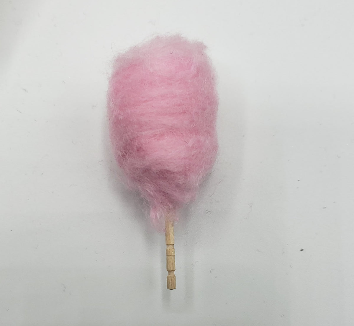 Chef Gina's 1:6 scale cotton candy for dolls in pink with wooden stick miniature carnival treat