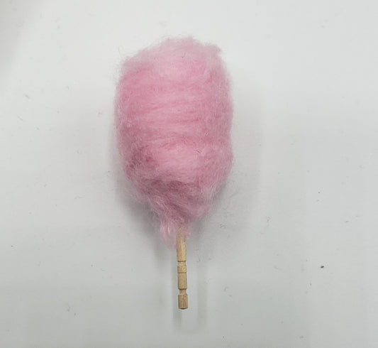 Chef Gina's 1:6 scale cotton candy for dolls in pink with wooden stick miniature carnival treat