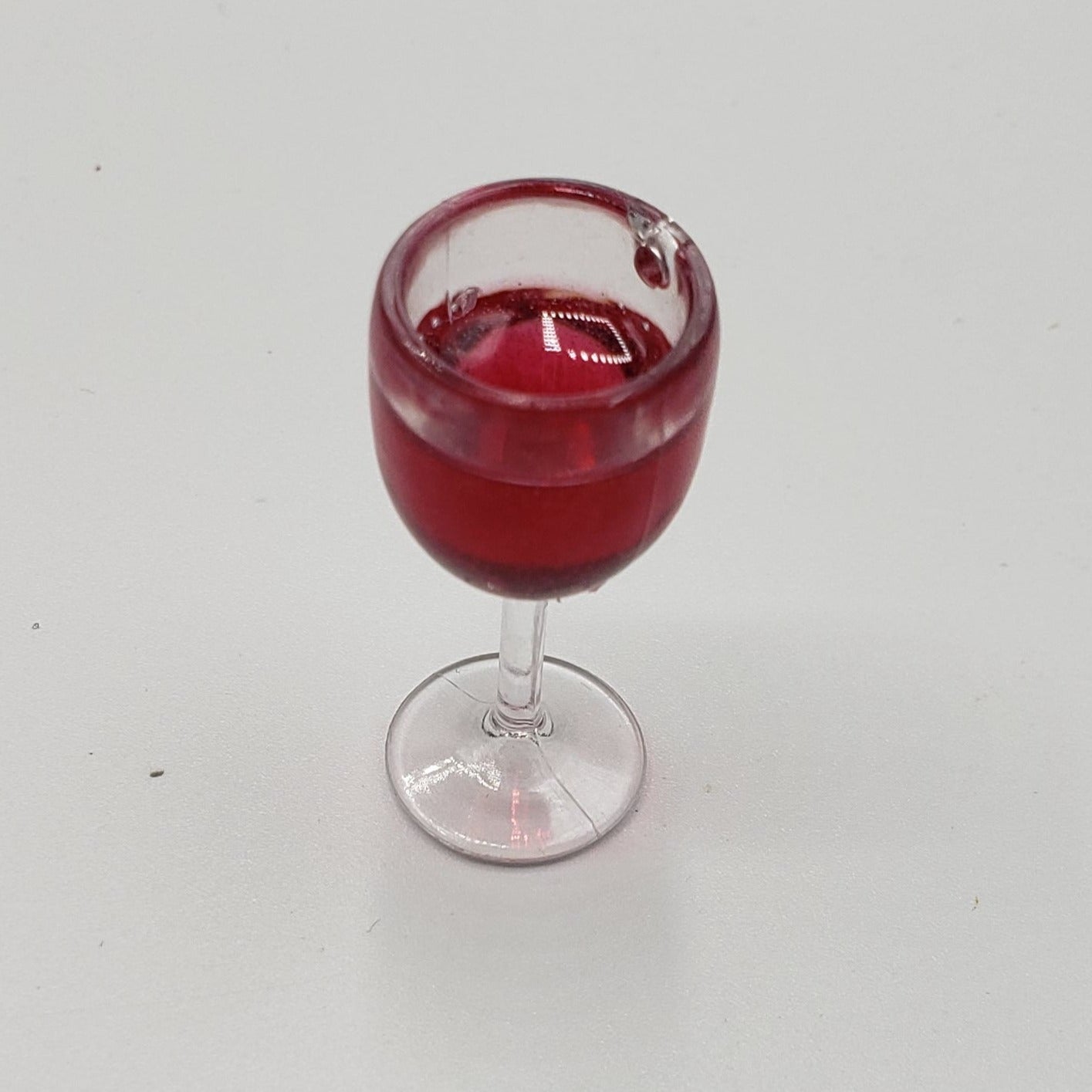 1 6 scale wine glass for dolls filled with red wine miniature accessory by Chef Ginas Mini Food