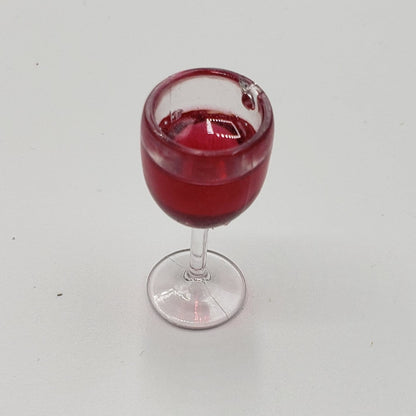 1 6 scale wine glass for dolls filled with red wine miniature accessory by Chef Ginas Mini Food